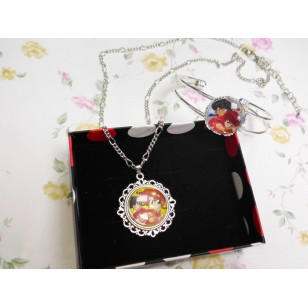Ranma 1/2 One Half らんま½ anime Cabochon Necklace and Bracelet Set